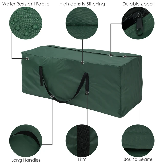 Sac de rangement de coussin, housse de protection pour meubles de grande capacité, jardin extérieur, étanche à l'eau et à la poussière, organisateur d'arbre de noël, nouveau 5