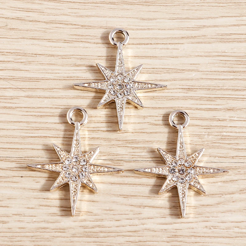 Tusember 10 Stück 21 x 29 mm ausgezeichnete Kristall-Polaris-Sterne-Anhänger für Armbänder, Halsketten, Ohrringe, Sterne-Anhänger, Damenschmuck, Geschenke – Detail 13