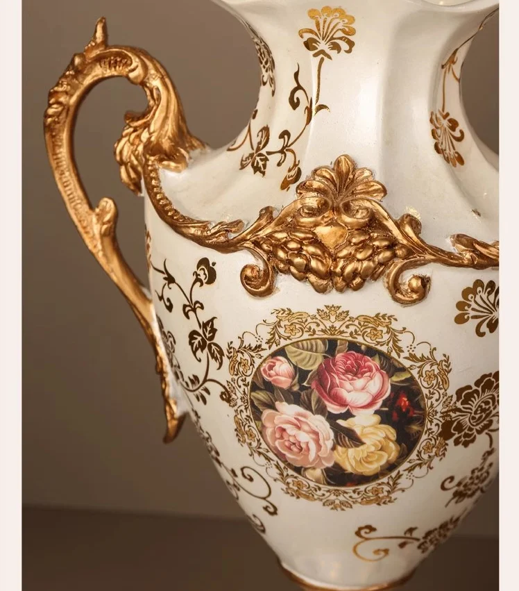 European retro vase, living room flower vase, home decoration, dining table, European creative foyer decoration 6