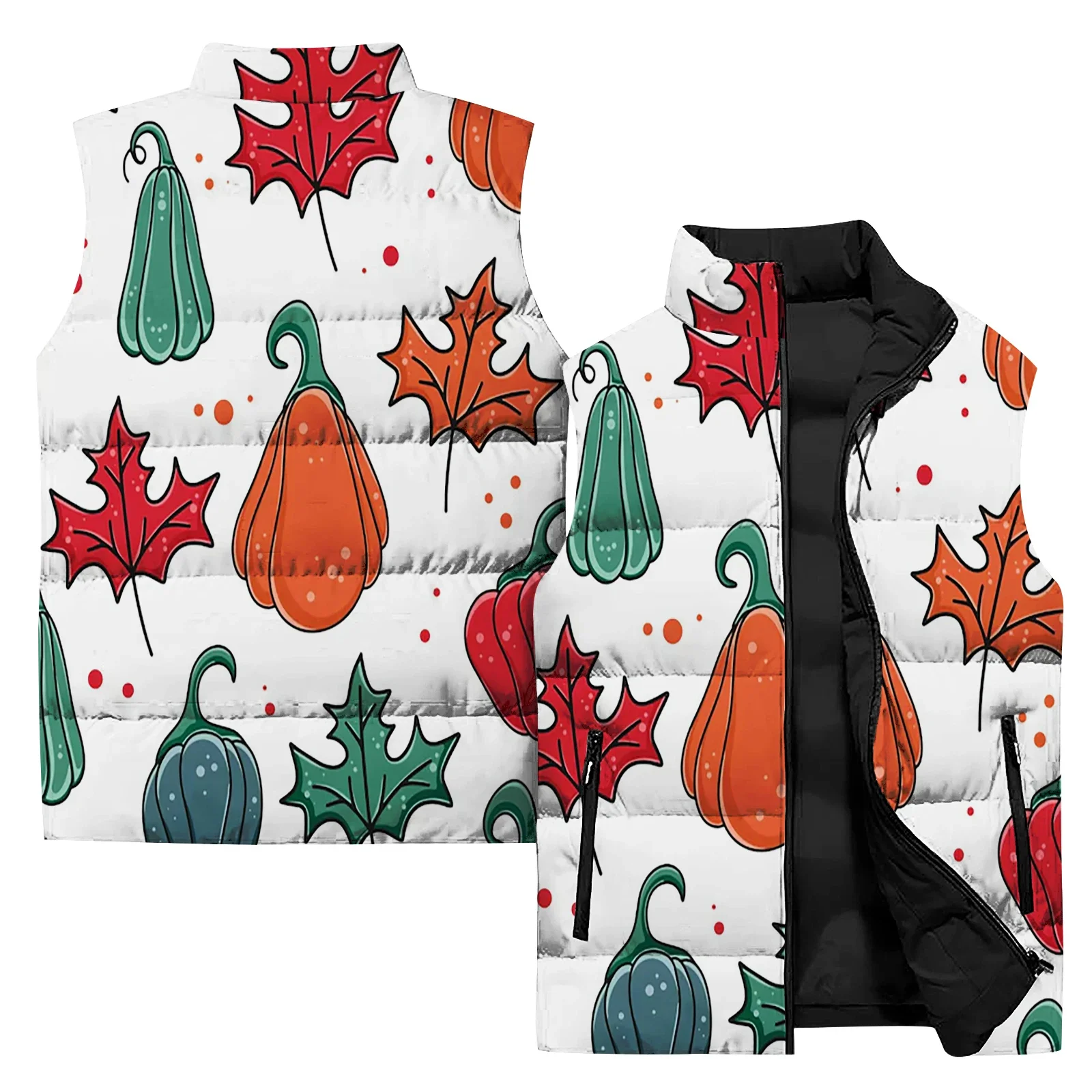 Conjunto de entrenamiento con calabaza para hombre, chaleco aislante, chaquetas de plumón duraderas para otoño, chalecos de moda para el Día de Acción de Gracias 2024 para hombre, abrigo de pavo