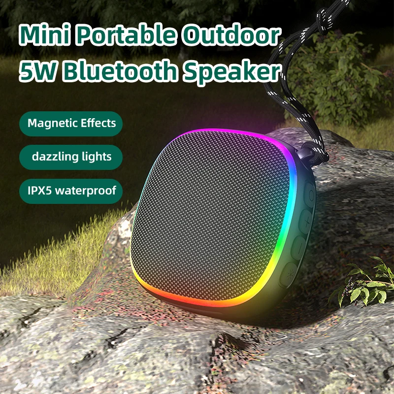 Mini Fabric Bluetooth Speaker RGB light Magnetic suction base Sound Box ...
