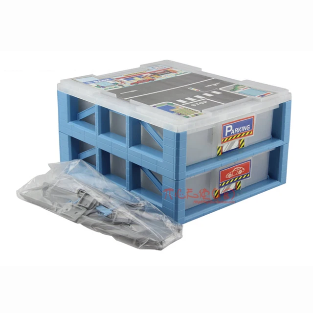 Children Toy Drawer Storage Box Mini Parking Lot Garage Multi-layer Puzzle Car Collection Display Boy Gifts 3