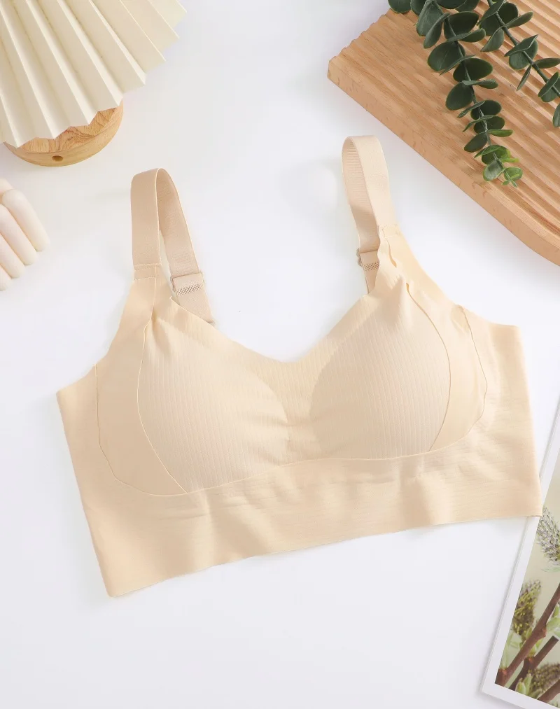 Plus Size Women Seamless Bras Sexy V Waist Brassiere Padded Wireless Soft Sleepwear Female Solid Breathable Underwear Lingerie