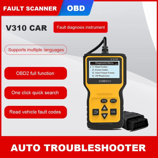 Universal Car Scanner Code Reader - Multi-Functions - OBD II Protocol -  Yellow