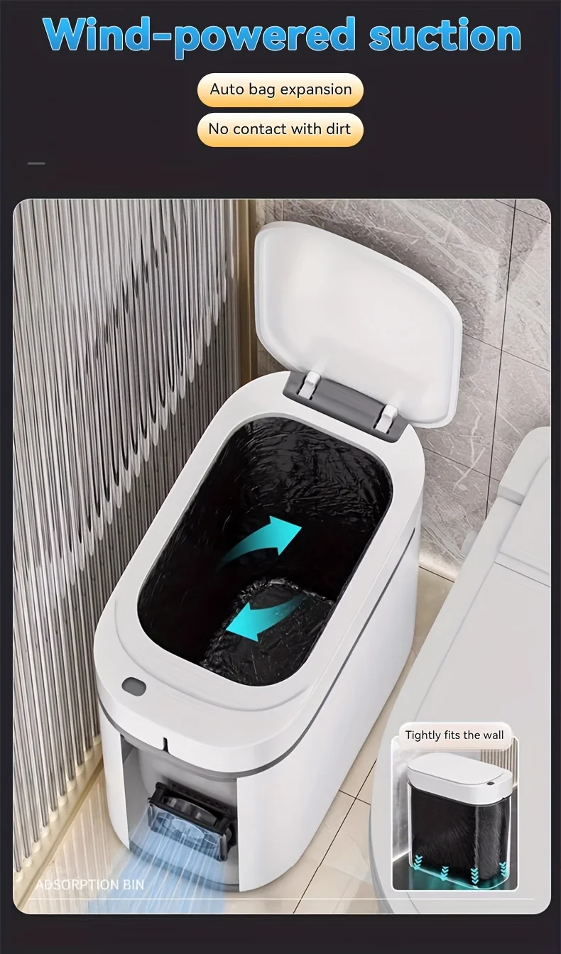 Smart Sensor Trash Can JOYBOS Rechargeable Auto Adsorption Bag Garbage Can For Toilet Living Room Kitchen Household Items