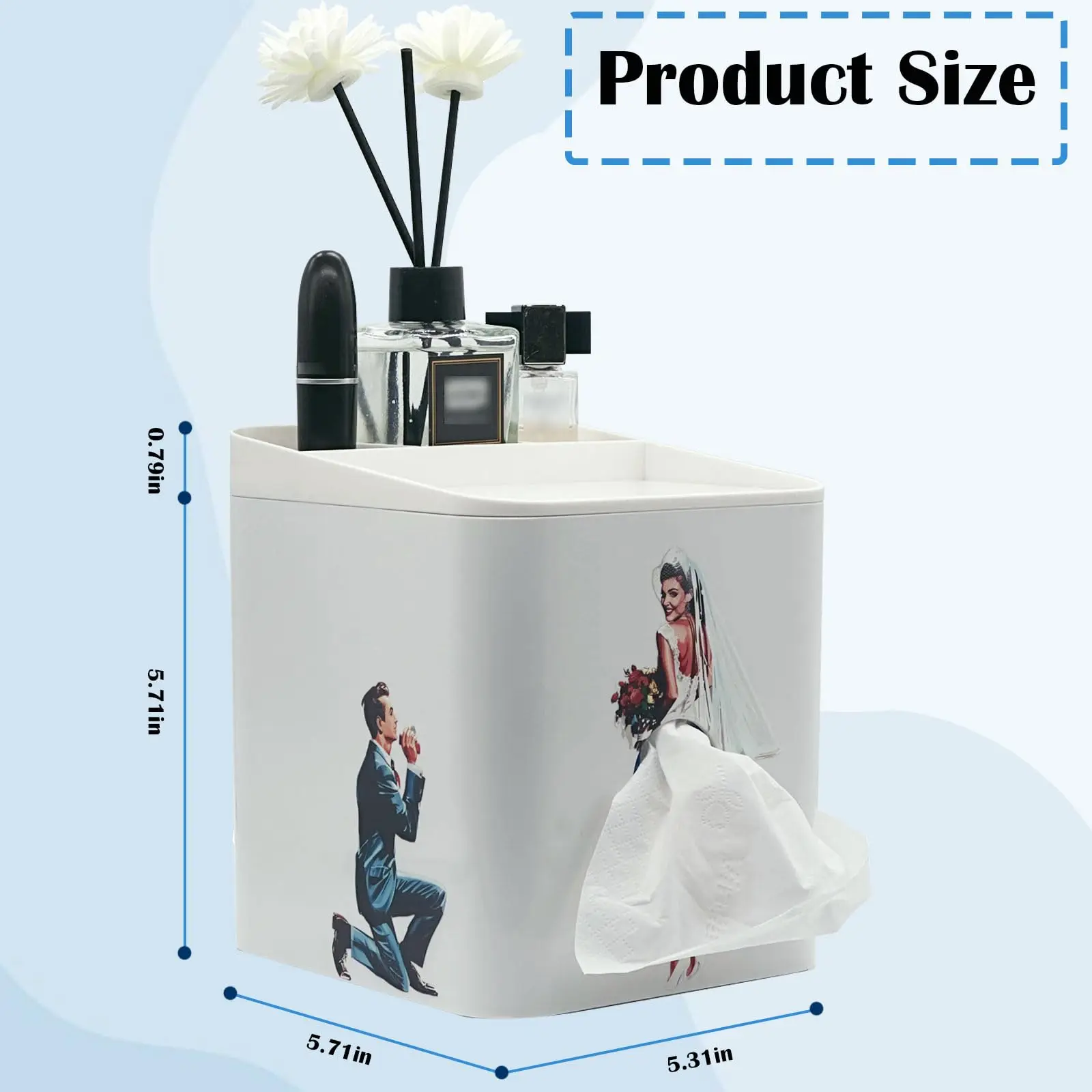 Skirt Tissue Box - Fun retro design for women, suitable for facial tissues and napkins living room, bedroom, dresser decoration 2