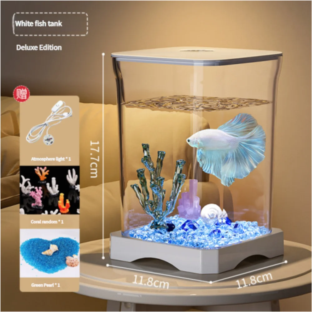 Fish Aquarium 4K High-definition Desktop Acrylic Detachable Transparency Small Multipurpose Amphibian Feeding Box
