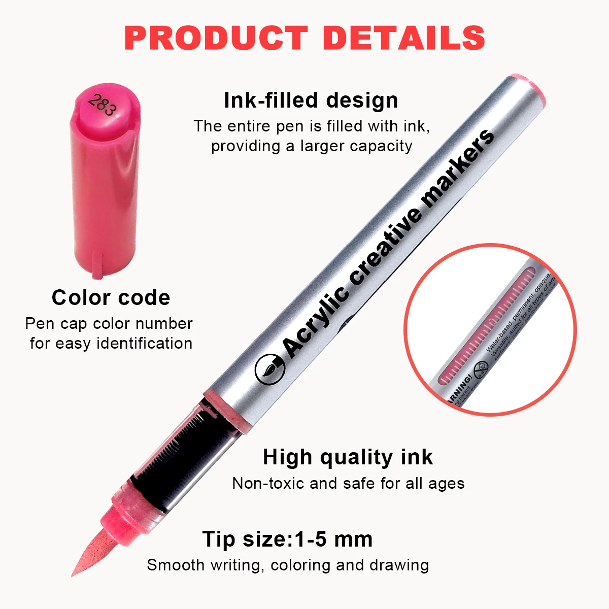 Acrylic Brush Markers Set 10Colors/box Can Be Stacking Color Automatic Ink Control System DIY & Art Supplies