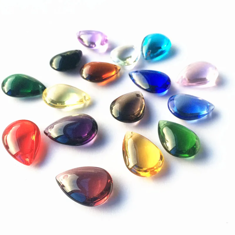 16X22mm 50PCS Bunte Wassertropfen Glas Lose Perlen Für Schmuck Machen DIY Kristall Garten Anhänger Hochzeit Party Dekoration