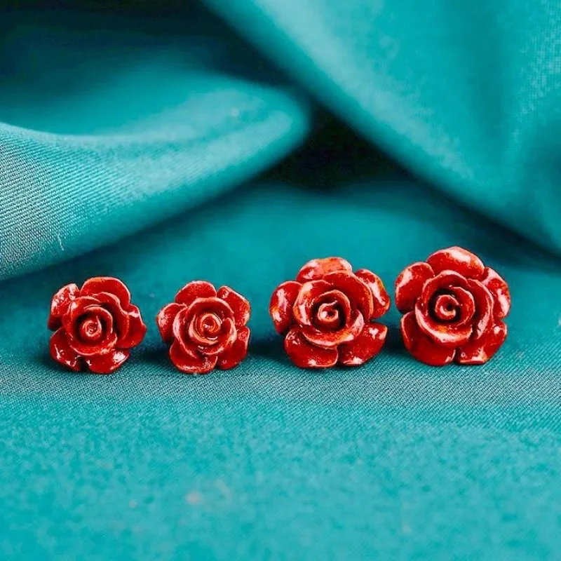 

Natural Purple Cinnabar Hand Weave Rose Earrings Beads Accessories DIY Bangle Charm Jewellery Fashion Amulet Gift Customized