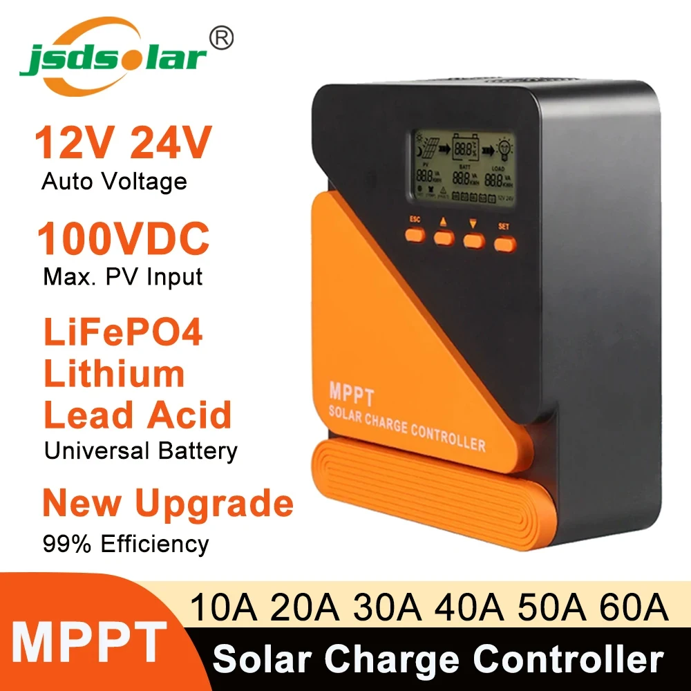 12V 24V Auto MPPT Solar Charge Controller 10A 20A 30A 40A 50A 60A PV Regulator Solar Controller For Lead Aacid Lithium LiFePO4