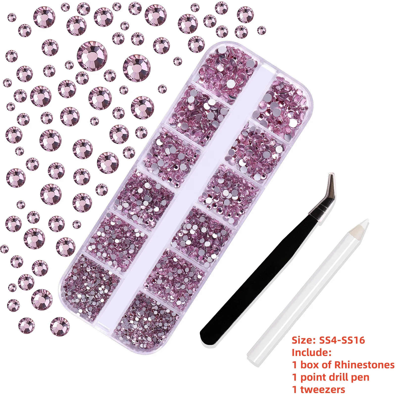 Sparkling Crystal Nail Art Rhinestones Kit with Tools