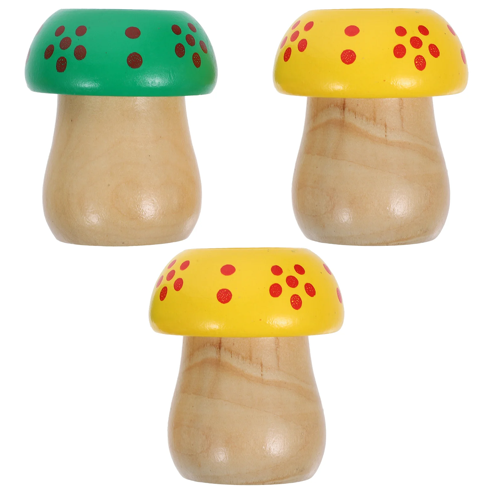 3 Pcs Children&rsquo;s Toys Childrens Mushroom Kaleidoscope Cognitive Shape Kaleidoscopes Educational Interesting Baby Wooden