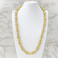 Top Quanlity 24inch Long Golden Necklace Hip Hop Dubai 18K Gold Plated Man Fashion Engagement Jewellery for Party Wedding Gifts