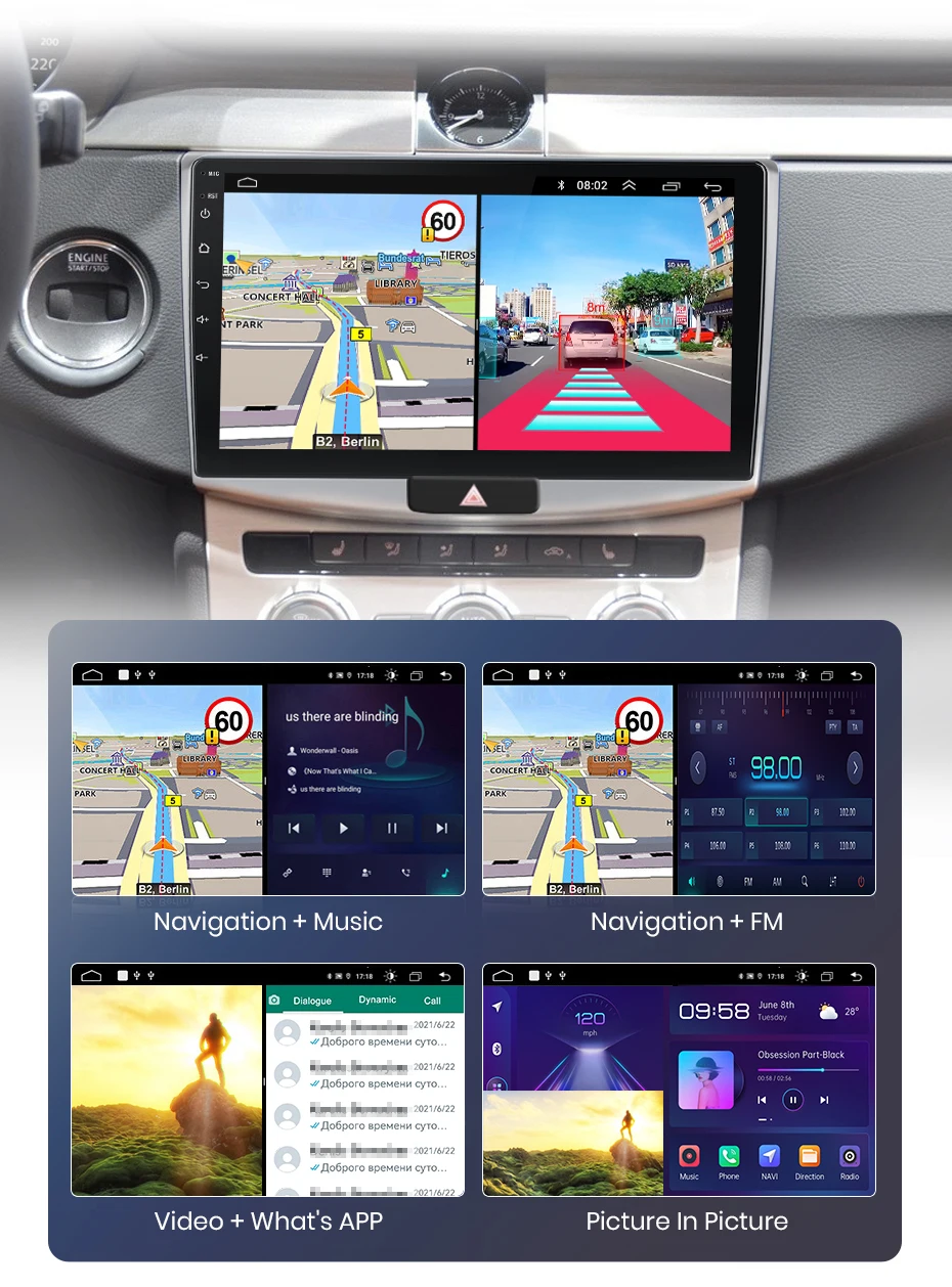 Sc826b3bbe8c544769949493938b18fa6m Junsun V1Plus 8+256GB Android 12 Car intelligent systems For Passat B7 B6 CC 2010-2015 AI Voice Control Navigation GPS Carplay