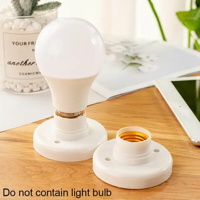 E27 Screw Cap Socket White Ceiling Light Lamp Bulb Fixing Base Stand Light Bulb Holder Lamp Socket For Home 6a 2