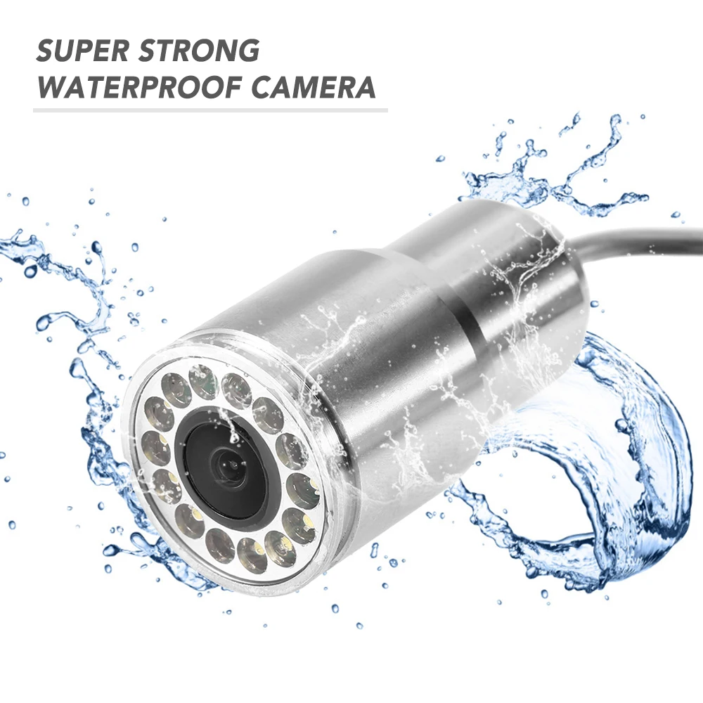 Underwater Fishing Camera 12 LED Night Vision Waterproof Fish Shape Boat Ice 1200TVL 15/50m Cable Fishing Accessories