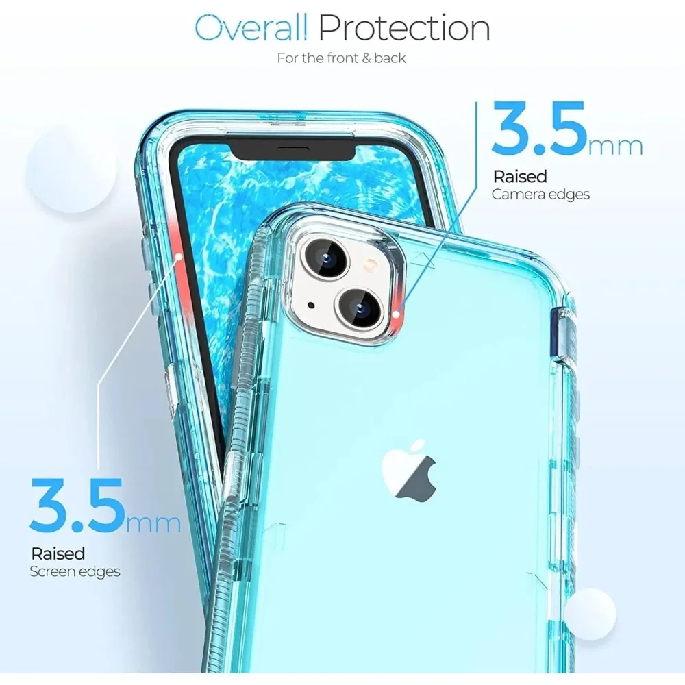 Triple-Protection Heavy Duty Shockproof Armor Case - Rugged Military Grade Anti-Drop Clear Cover