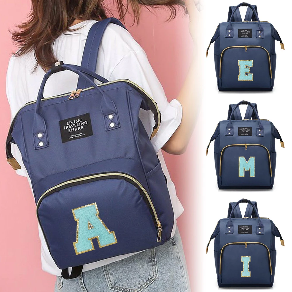 Baby Nappy Bag Mummy Bag Backpack Waterproof  Handbag Outdoor Travel Mommy Maternity Bags for Green Letter Baby Stuff Storage