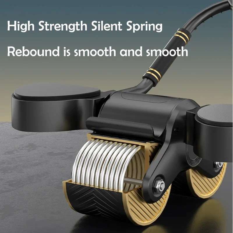 Ab Roller Wheel Automatic Rebound Elbow Support Flat Plate Exercise Wheel Silence Abdominal Home Exercise Equipment