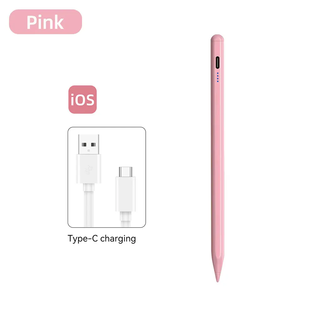 סטיילוס עבור Apple Pencil 2024 iPad Air 11 13 M2 Pro 13 11 M4 5/6/7/8/9/10th Gen Air 3/4/5/6 Mini 5 6 7 עם דחיסת כף יד