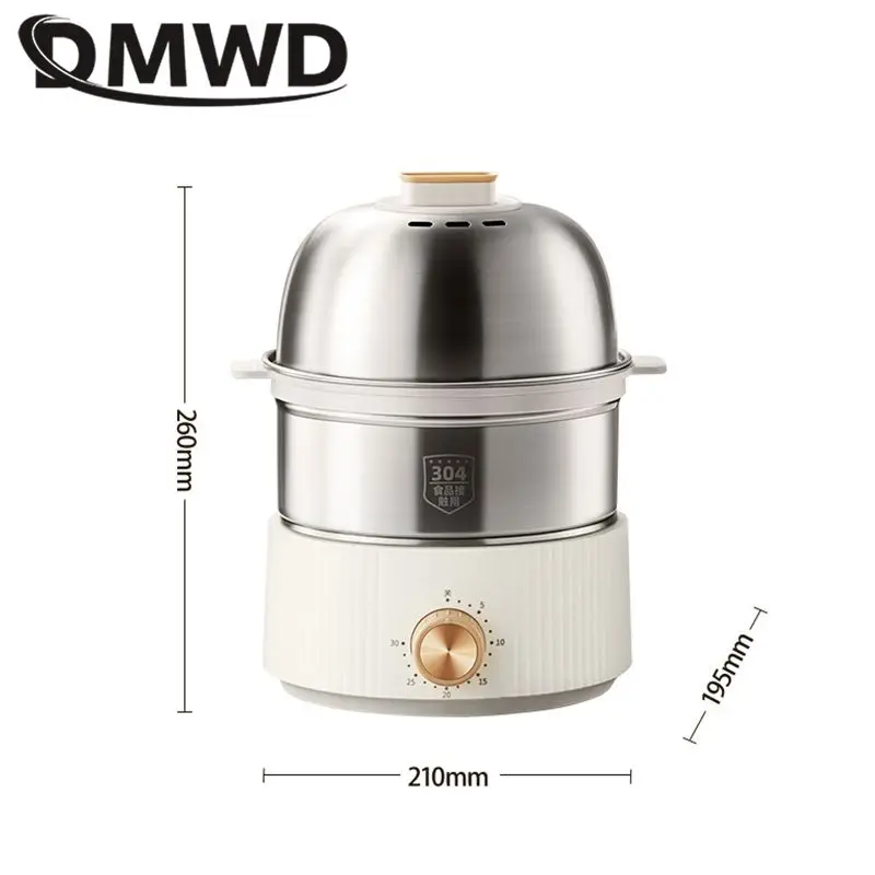 2 Layers Electric Egg Boiler Timed Egg Custard Steamer Stainless Steel Food Heater Multifunctional Breakfast machine Multicooker
