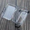 Mini Desk Organizer Trolley Case Shape Paper Clip Storage Box Holder Tiny Transparent Plastic Trunk Ornaments Office School 3