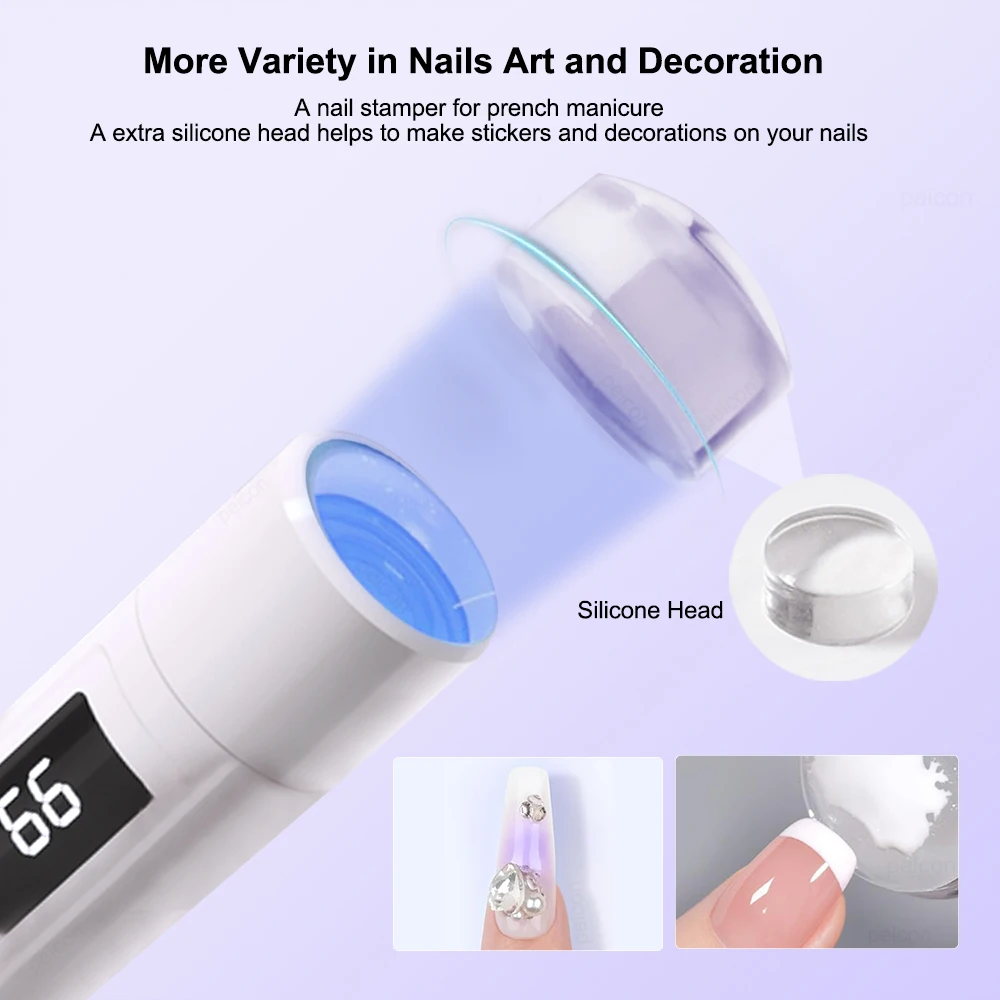 Nail Lamp Dryer Portable with Bracket Rechargeable UV Led Nail Lamp Quick Drying Light Handheld Manicure Lamp for Nails Gel Dry