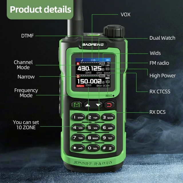 Long range communication device with waterproof design and Type-C rechargeable convenience