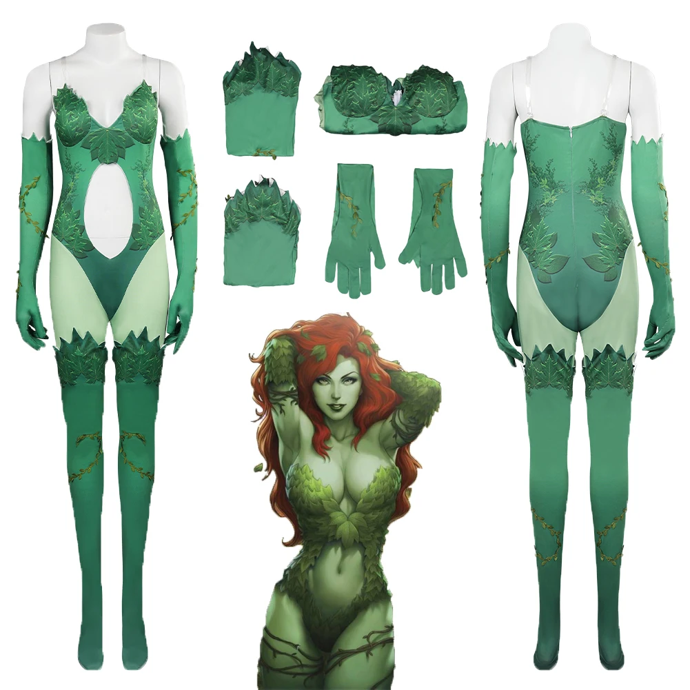 thumbnail image 2 of Disfraz de Cosplay de Anime Poison Cos Ivy, traje de fantasía, mono, guantes, traje de carnaval de Halloween, accesorios para niñas adultas, juego de rol, 2 of 5