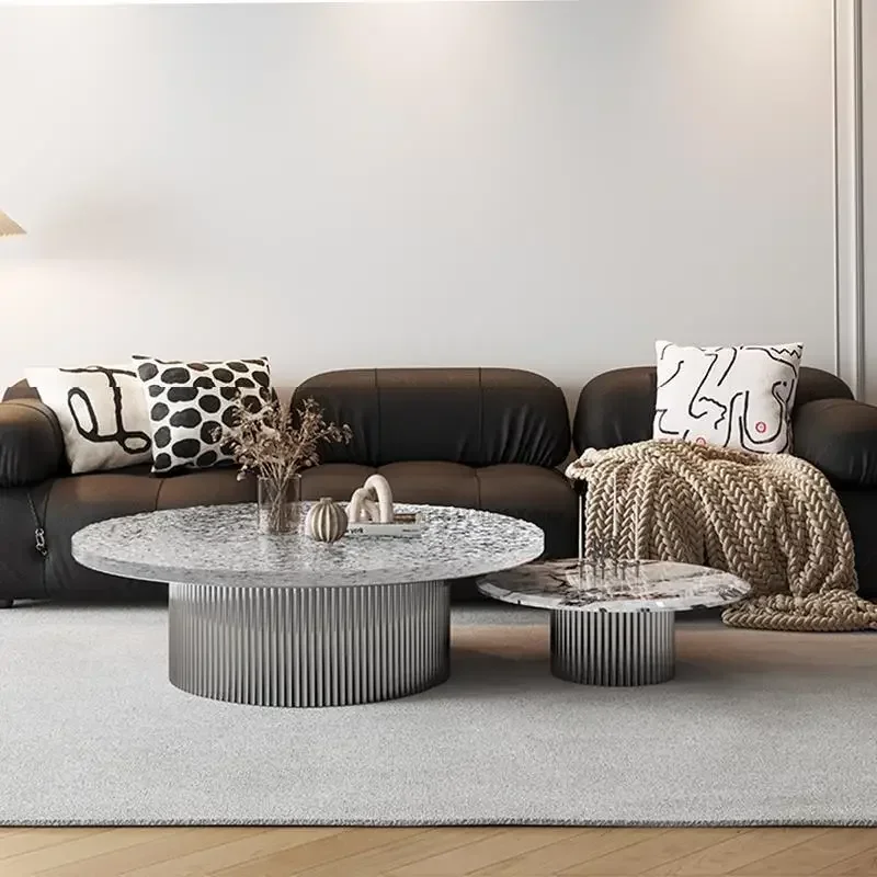 

Designer Minimalist Coffee Table Round Luxury Industrial Modern Creative Table Vintage Stoliki Kawowe Living Room Furniture