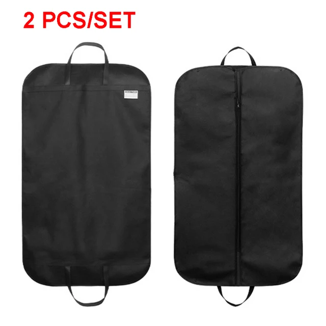 2PCS/SET Hanging Suit Garment Bag Travel Carrier Clothes Cover with Handles