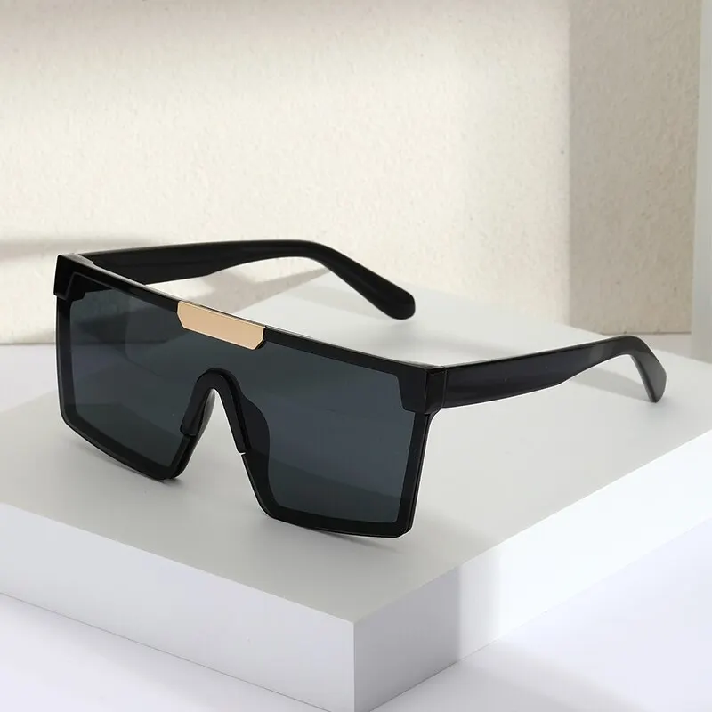 2023 Vintage Männliche Flache Top Sonnenbrille Männer Marke Schwarz Quadrat Shades UV400 Gradienten Sonnenbrille Für Frauen Kühlen Ein Stück_voghion.com