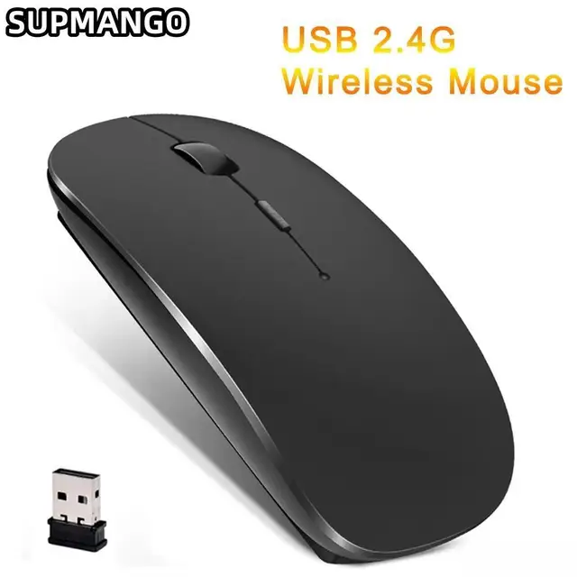 Ultra Thin USB 2.4Ghz Wireless Mouse Wireless Mouse 1600DPI 4 Buttons Cordless Mice for PC Desktop Laptop Windows Computer 3