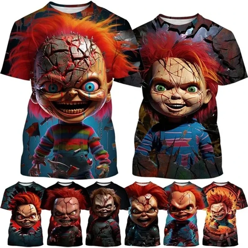 Camiseta Informal De Estilo Hip-Hop Para Hombre, Camisa Con Estampado 3D De Bride Of Chucky, Película De Terror, Tops Cómodos, Nueva Moda De Verano