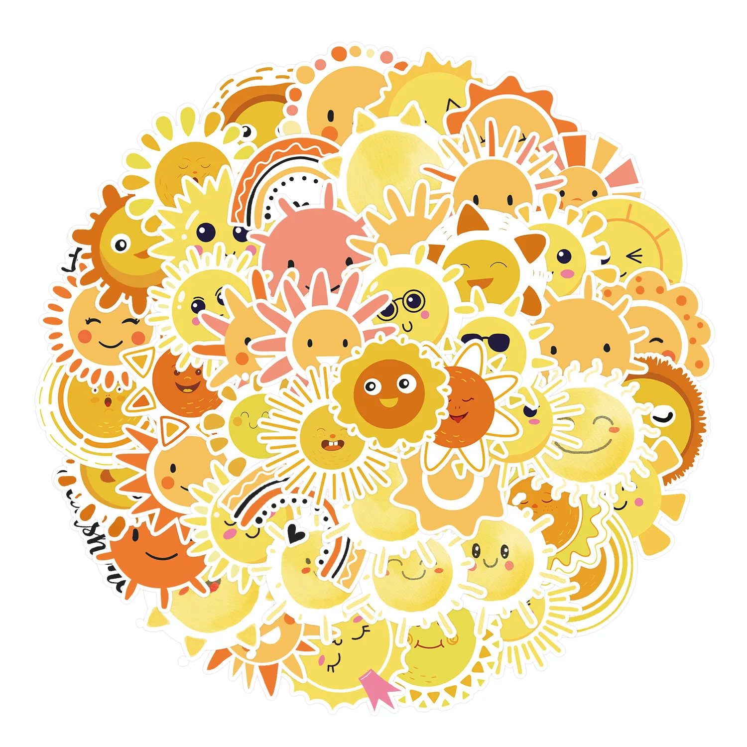 

50pcs Cartoon Sun Guitar Computer Mobile Phone Decoration Children's Creative Waterproof Sticker