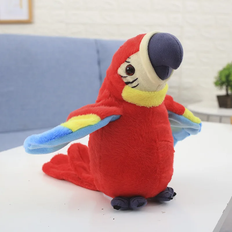 Robot Parrot Toys Talking Electronic Animal USB Charge Plush Interactive Parrot Pet Sing Songs Clap Wings Music Toy For Kids 5