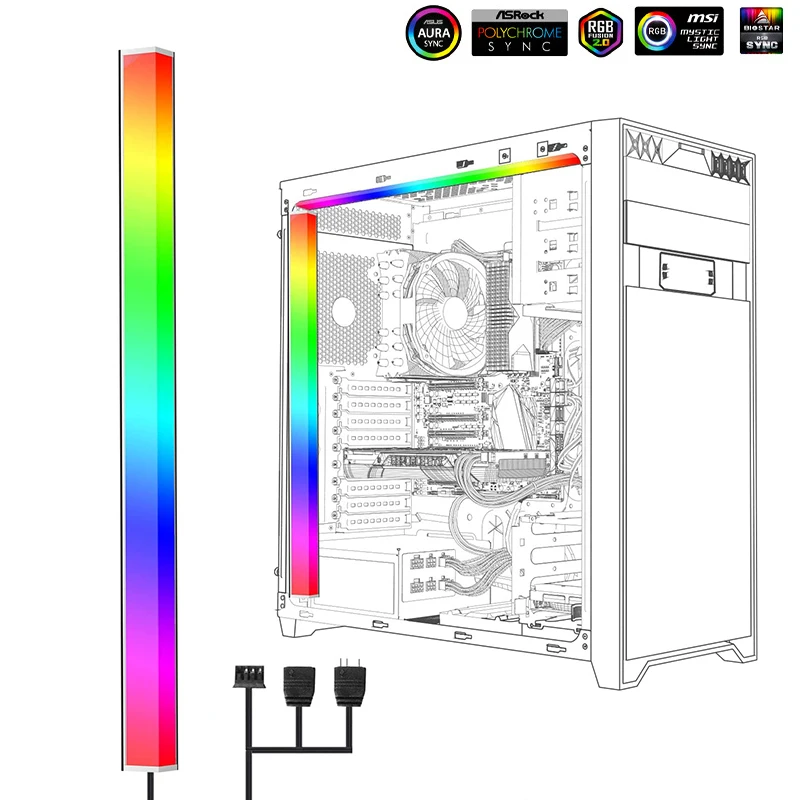 

Светодиодная лента RGB для ПК, 30 см, 5 В, 3 контакта, 4 контакта