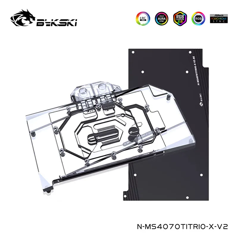 Bykski Water Block Serve Per Msi Geforce Rtx 4070 Ti Gaming Trio/Suprim X 12G Cooler Cooler Con Piastra Posteriore, N-Ms4070Titrio-X-V2