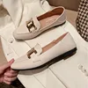 2024 Fetish Women Retro Designer Soft Leather Soft Summer Flats Simple Female Loafers Square Toe Lady Metal Outside Black Shoes 1
