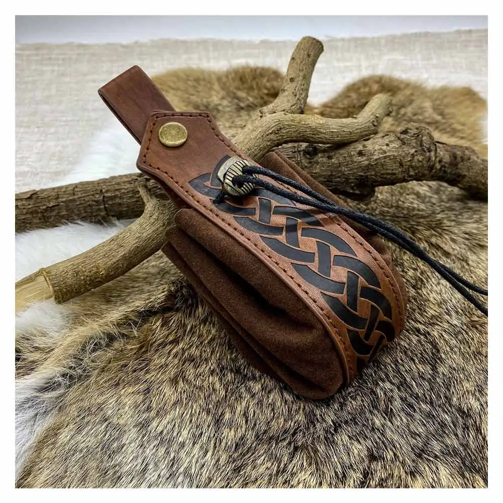 Viking Renaissance cosplay fantasy belt pouch bracers medieval pirate costume accessories brown black waist bag fanny pack props