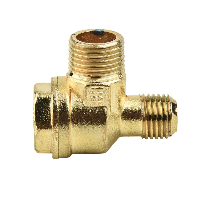 Válvula De Retención Para Compresor De Aire - Cobre Dorado, Rosca 1/2 Pulgada, Antirretorno