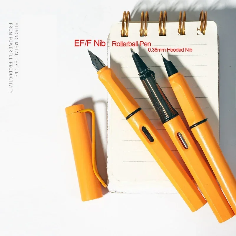 Fashion Mango Yellow EF/F/0.38mm Hooded Nib Fountain Pen for Smooth Writing and Signature 1Pc Inking Pens