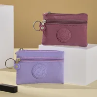 New Small Solid Canvas Coin Bags Kid's Money Coin Purse Students Bus ID Credit Card Holoder Keys Earphone Pocket Storage Bags 2