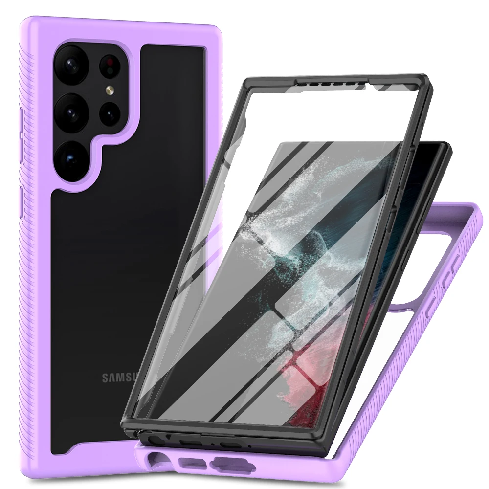 Transparent Shockproof Armor Phone Case with PET Screen Protector