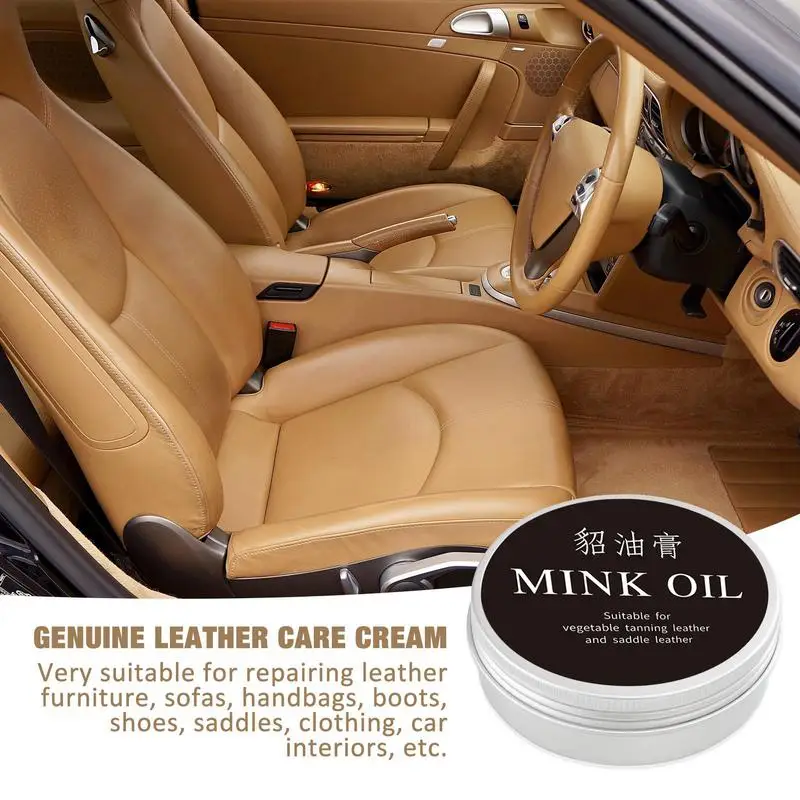 Leather Cleaning Cream Mink Oil Leather Conditioner Waterproof Boot Conditioner Saddle Oil Care Cream