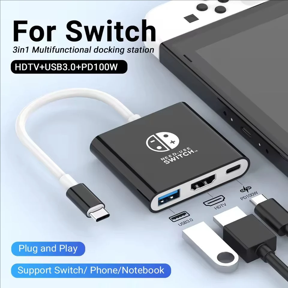 4K HDMI USB 3.0 Hub Adapter and Portable Docking Station
