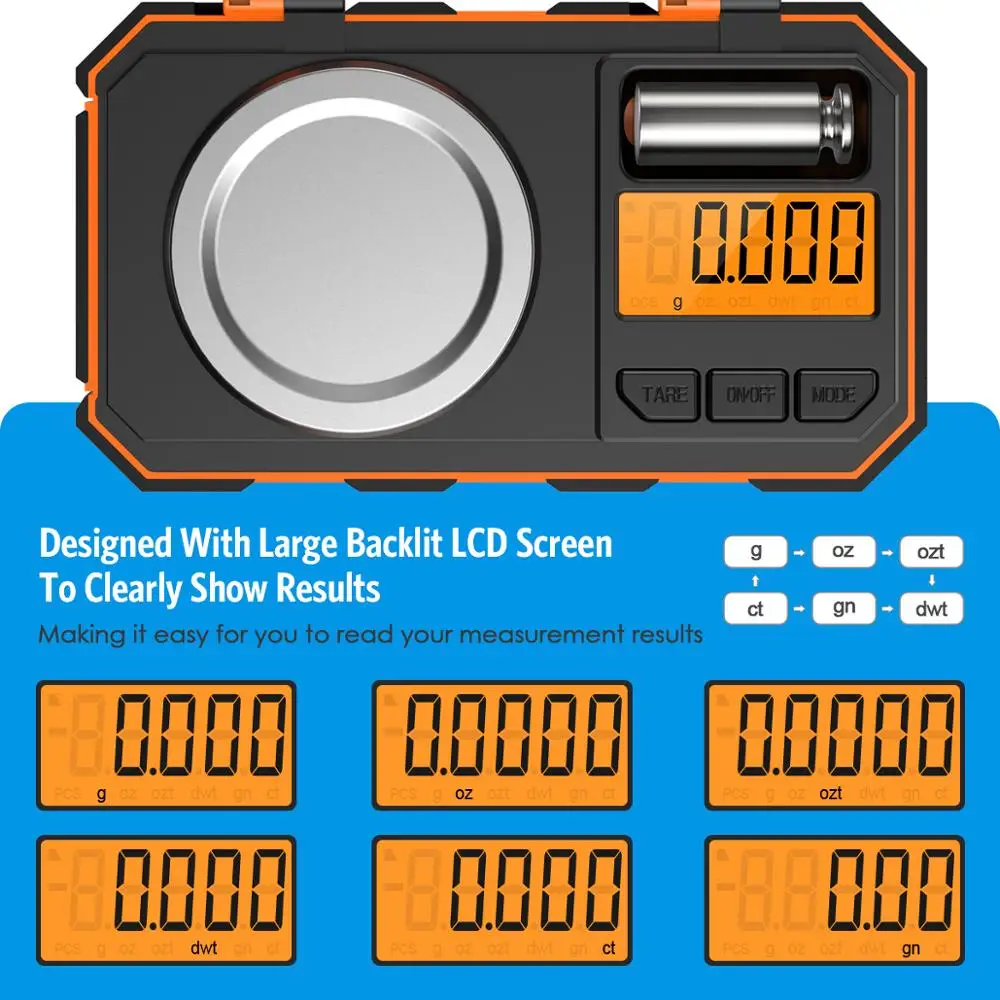 0.001g 디지털 스케일 20g 휴대용 미니 스케일 정밀 졸업 전문 포켓 스케일 밀리그램 교정 분동, 미니 스케일 정확한 측정