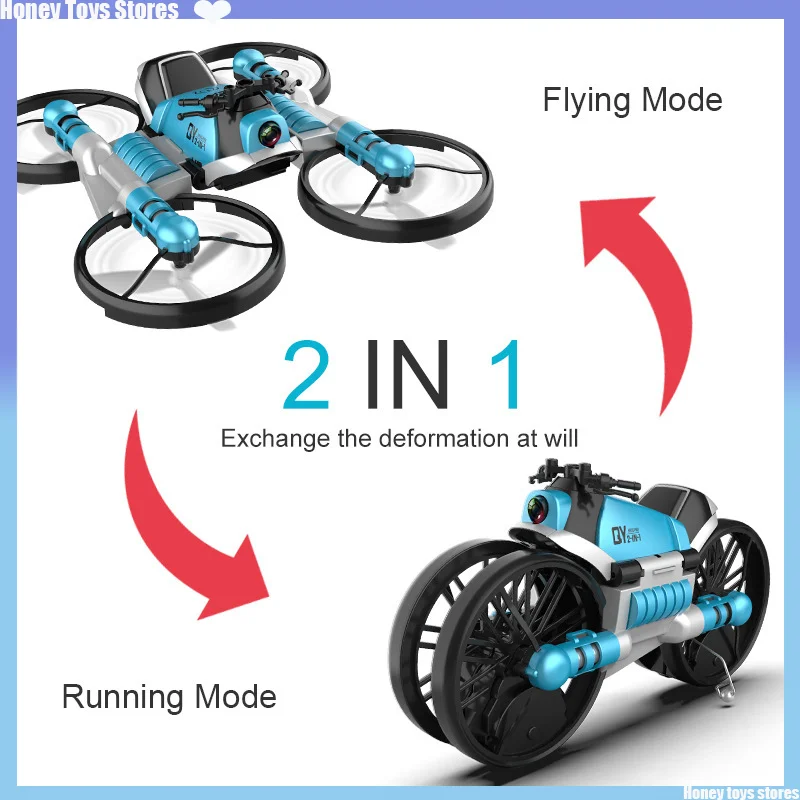 

Wifi FPV UAV Aircraft Motorcycle 2 In 1 Deformation Drone With 4K HD Camera 3D Flip One Key Return Headless Mode Rc Quadrocopter