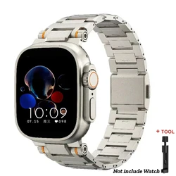 Luxury Stainless Steel Watch Strap - Premium Replacement Bracelet - 46mm - Series 11 10 (Titanium color - Tool)